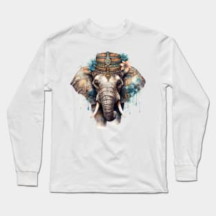 Watercolor Boho Elephant #2 Long Sleeve T-Shirt